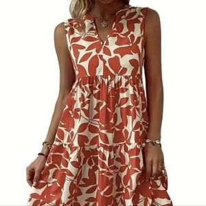Cute floral dress size small orange and off-white great for fall and summer